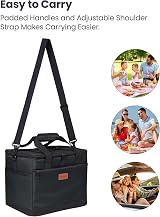 Kollea Black Cool Bag 30 Litre Insulated Cooler Lunch Box with Pockets view 6
