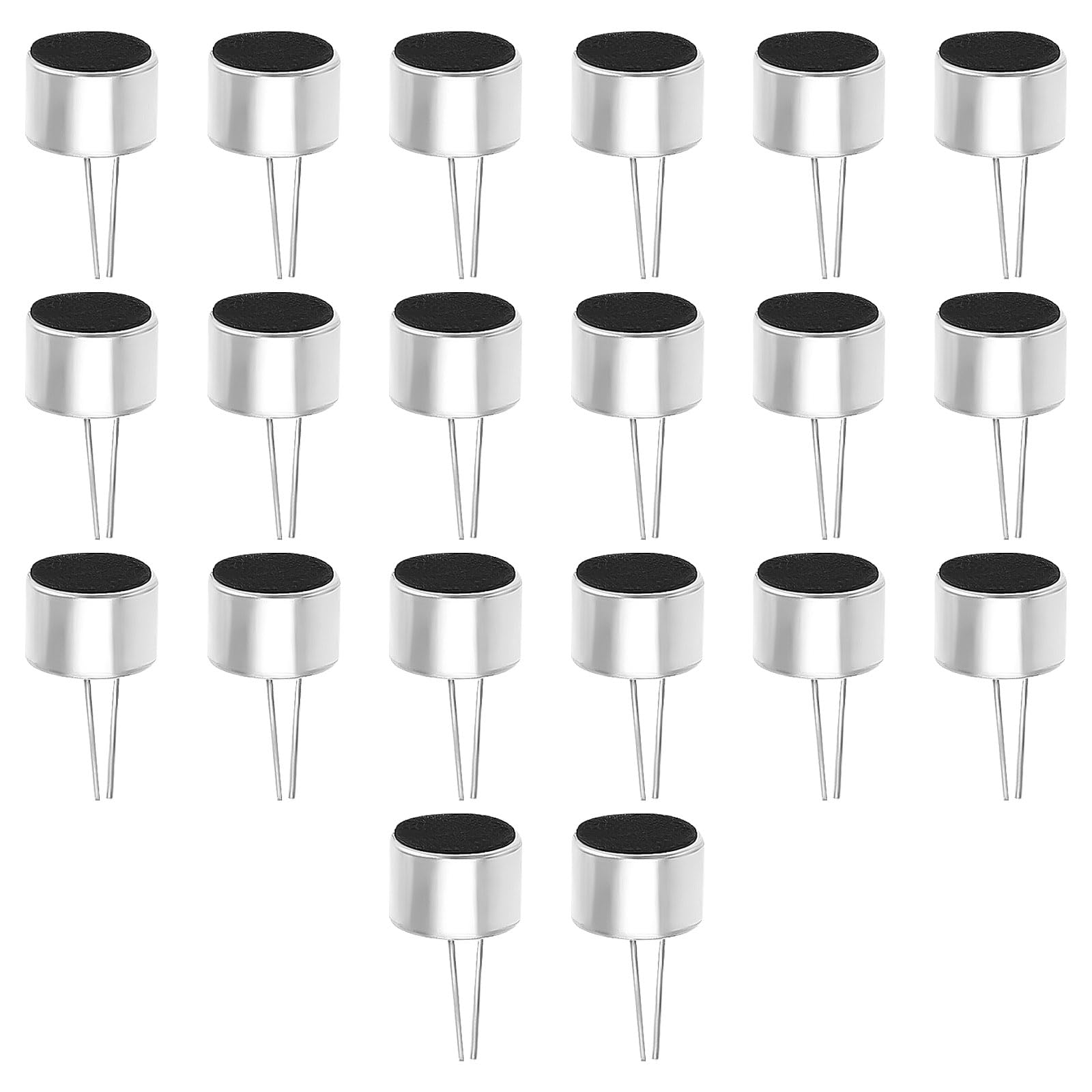 20pcs 2 Pin Microphone Electret Condenser Cables Capsule Electret Condenser Sound Light Control Driven Capacitor Microphone Accessories for MP3 MP4 Phones