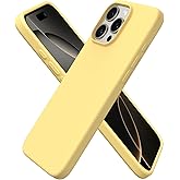 ORNARTO Compatible with iPhone 16 Pro Max Case 6.9", Slim Liquid Silicone 3 Layers Soft Gel Rubber Shockproof Protective Cover with Anti-Scratch Microfiber Lining-Buttercream Yellow