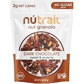 NuTrail Nut Granola Cereal, Dark Chocolate, No Sugar Added, Keto, Low Carb, Gluten Free, Grain Free, Healthy Breakfast 8 oz. 1 Count
