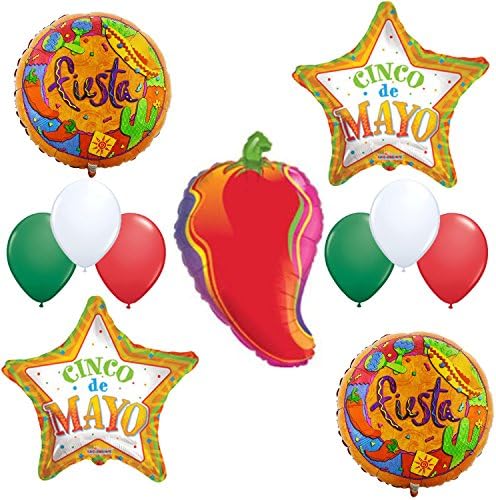 Hot Chilli pepper Fiesta Mexican Party Balloons Decorations.