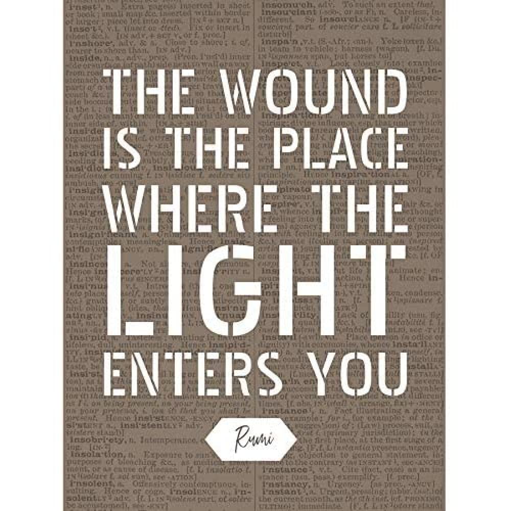 Artery8 Dictionary Quote Rumi Wound Light Enters Art Print Canvas Premium Wall Decor Poster Mural