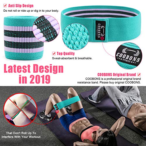 Resistance Bands for Legs and Butt,Exercise Bands Set Booty Bands Hip Bands Wide Workout Bands Resistance Loop Bands Anti Slip Circle Fitness Band Elastic (Set 3) - Thumbnail 5