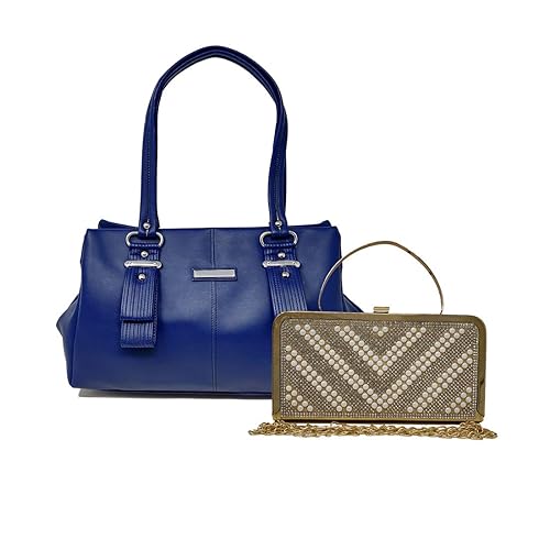 blue and gold clutch