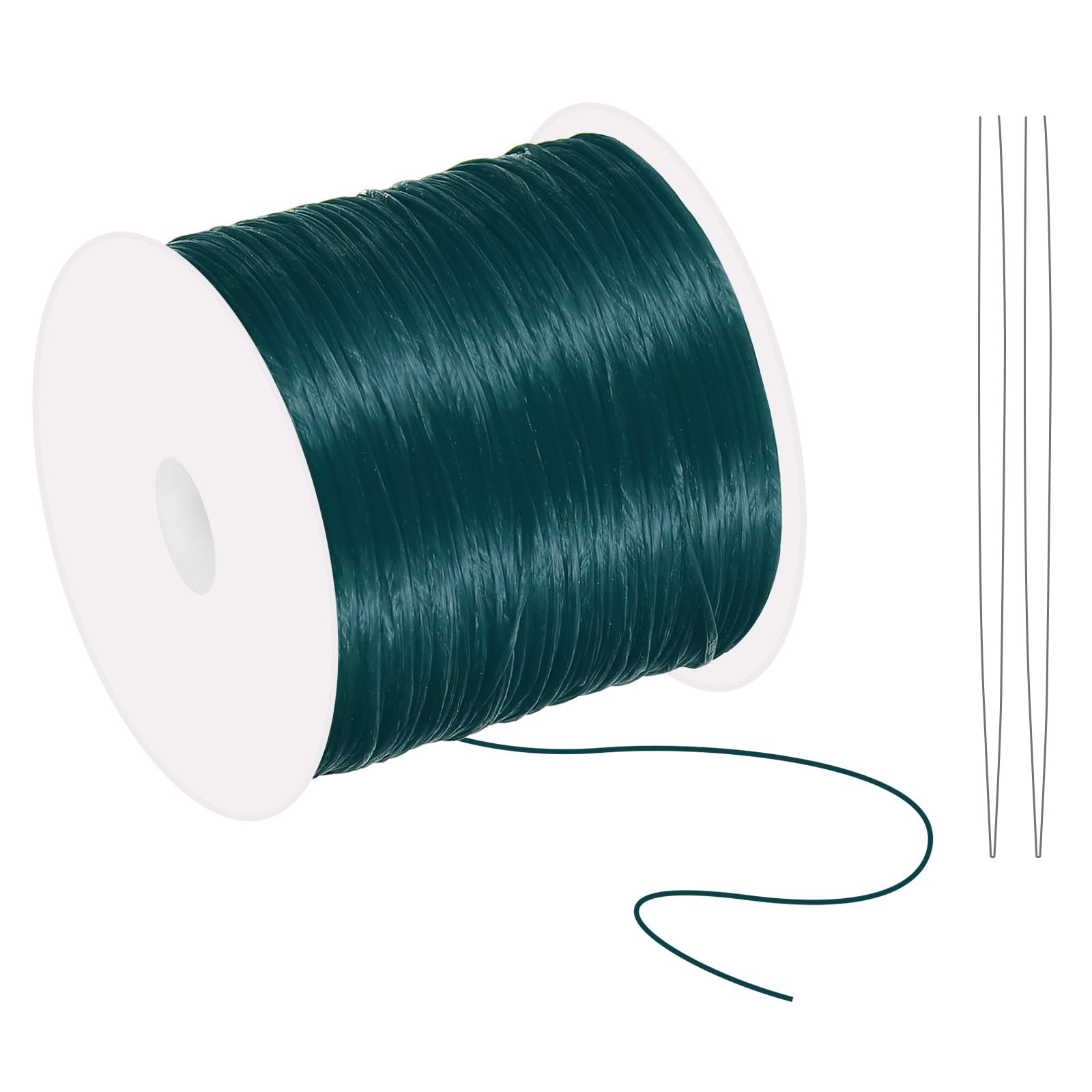 PATIKIL Elastic String for Bracelets, 0.8mm x 131-Yard Stretchy Bracelet String Stretch Bead Cord for Seed Beads, Jewelry and Bracelets Making, Dark Green