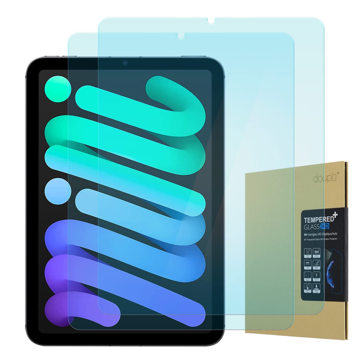 doupi Tempered Glass Screen Protector Compatible with iPad Mini 6th Gen (8.3 Inch) Model 2021, Premium 9H Tempered Glass HD Screen Protector Glass Film