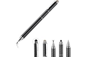 New Yacig Capacitive Stylus Pen, 4-in-1 High Sensitivity and Precision Touch Screen Stylus Clear Disc Tip,Black Rubber Tip &M