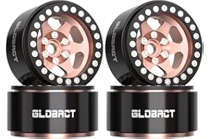 EPINON Aluminum 1.9 Beadlock Wheels - Offset -10.5mm RC Wheel Rim Hub for 1/10 RC Crawler TRX4 TRX6 Axial SCX10 UTB10 Redcat GEN7 8 VS4-10 RC4WD D90 Upgrade Accessories (4Pcs Bronze)