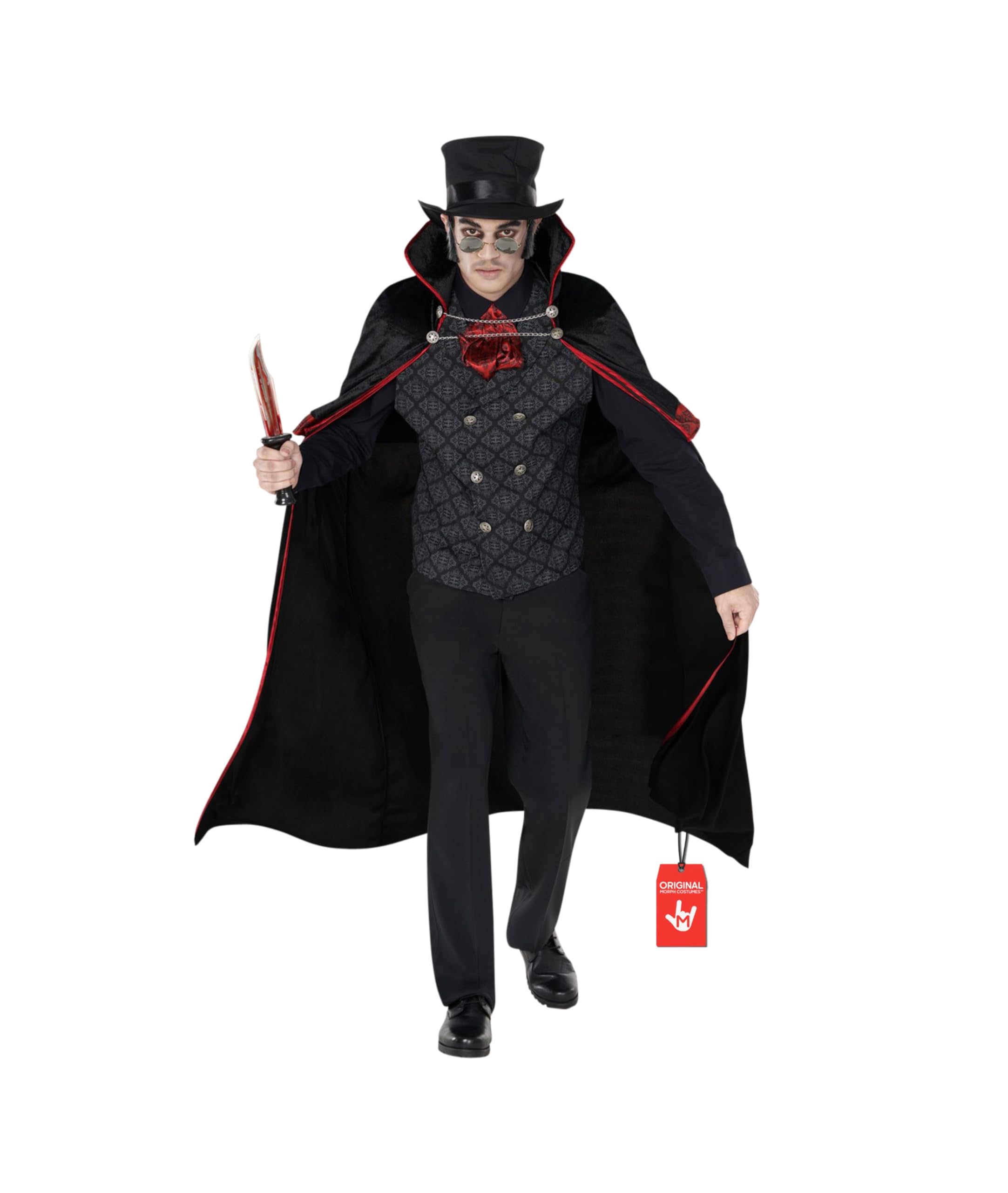 Morph Vampire Costumes, Dracula Costume, Mens Vampire Halloween Costumes, Jack The Ripper Costume, Fancy Dress for Adults, Medium