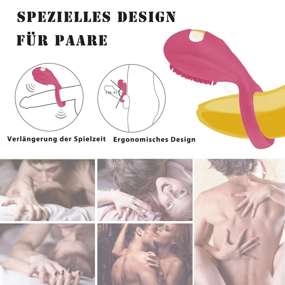 Penis Ring Vibratoren mit Clitoris Massager für Paar Sex-Spiel, Treediride Schwanz Ring Vibrator aufladbares bleibendes erektiles Sex-Spielzeug für Männer