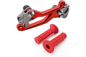 Krace CNC Motorcross Dirt Bike Pivot Brake Clutch Levers Set Fit For Honda CRF150F CRF230F 2003-2017 w/ 7/8" 22mm Rubber Hand Grips