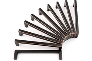 KOOFIZO Solid Square Bronze Kitchen Cabinet Handles Oil Rubbed Bronze Cabinet Pulls, 10 Pack 5 Inch Bronze Hardware for Kitchen Cabinets Drawers Dresser Cupboard Bedroom Bathroom