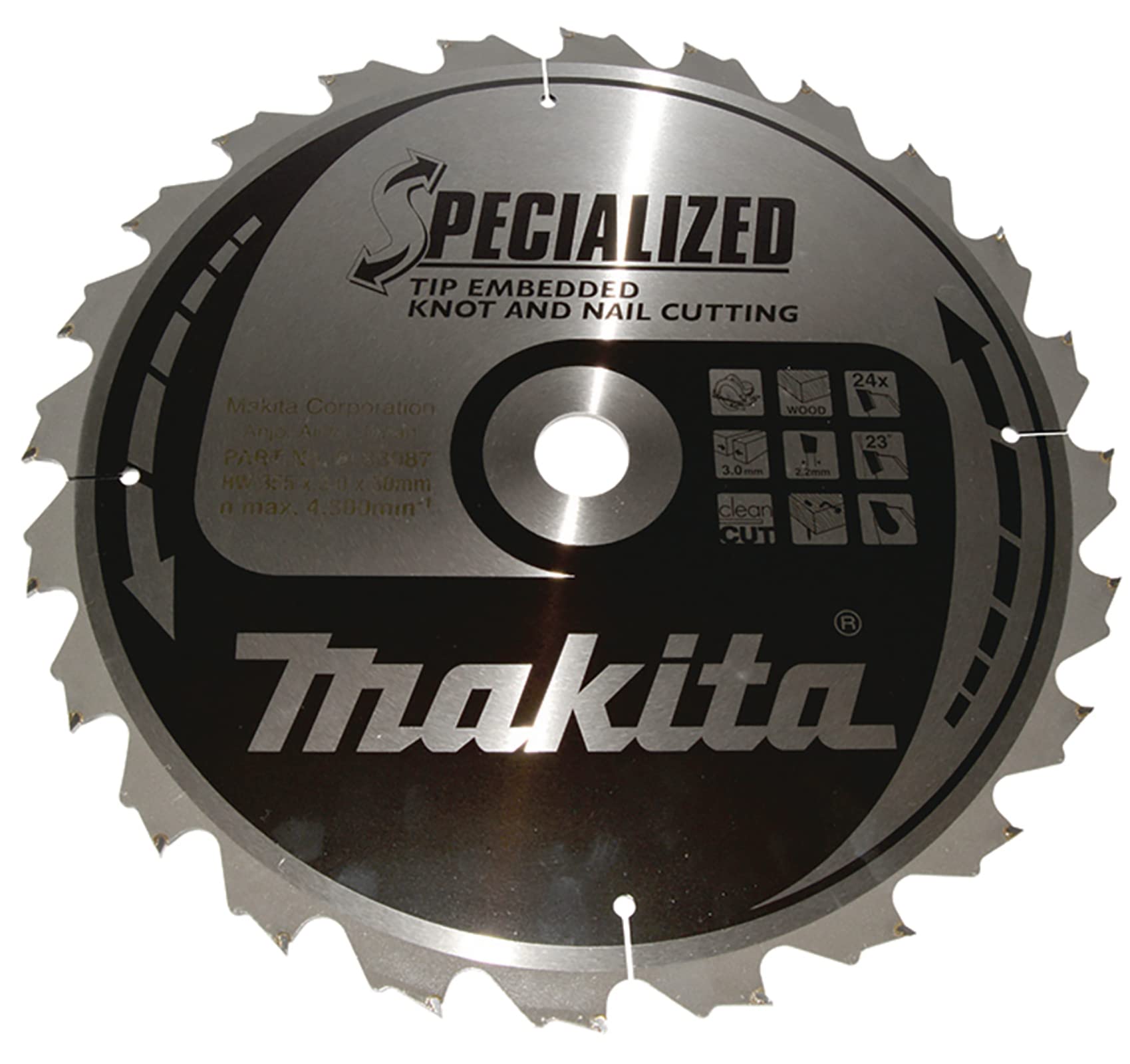 Makita B-33087 Specialized Tip Embedded Saw Blade 355x30x24T