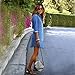 Comemall Women Long Sleeve Loose Denim Mini Dress As picture shown Large