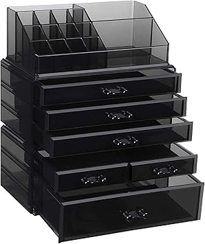 Songmics Large Acrylic Makeup Organizer Stackable Cosmetic Box