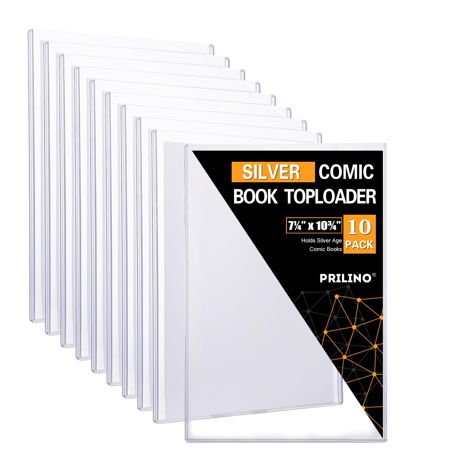Photo 1 of 10ct Silver-Age Comic Book Toploaders - Crystal Clear Comic Book Top loaders, Premium PVC Comic Book Topload, Hard Plastic Comic Book Holders, Protection for Display, Storage, Collection