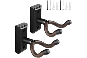 DIDA Guitar Wall Mount, Guitar Hanger, Silicone Pad, U-Shaped Guitar Wall Hanger Mount, Rotatable Guitar Holder Hook Stand Wall for Acoustic, Electric Guitar, Bass (Blackwood 2 Pack)