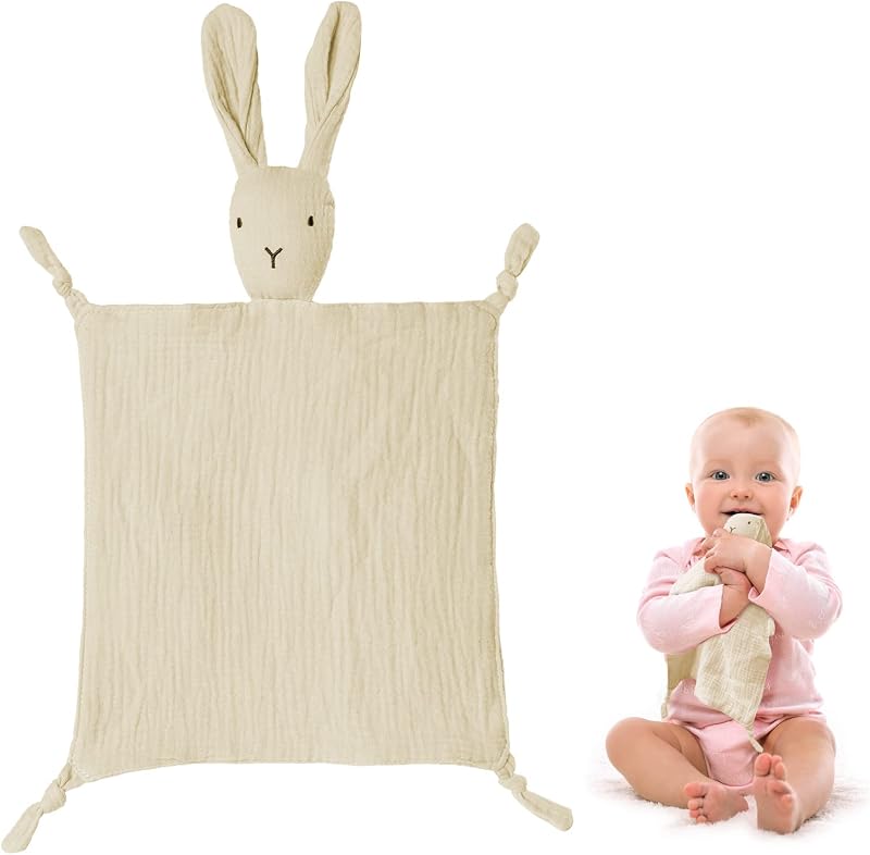 Vicloon Baby Comforters Rabbit Blanket 31x31 cm Organic Cotton Baby Quilt