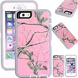 For iphone6 Plus Case, Kecko Defender Dual Layer Pink Tree Camo Shockproof Military Duty Combo Hybrid Hard PC Rubber Slim Fit Case w/ Camouflage Wood for iphone 6 plus 5.5”