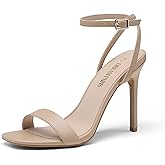 DREAM PAIRS Women’s High Stilettos Open Square Toe Ankle Strap Heels Sexy Comfort Strappy Dress Shoes Wedding Bridal Pumps Sandals