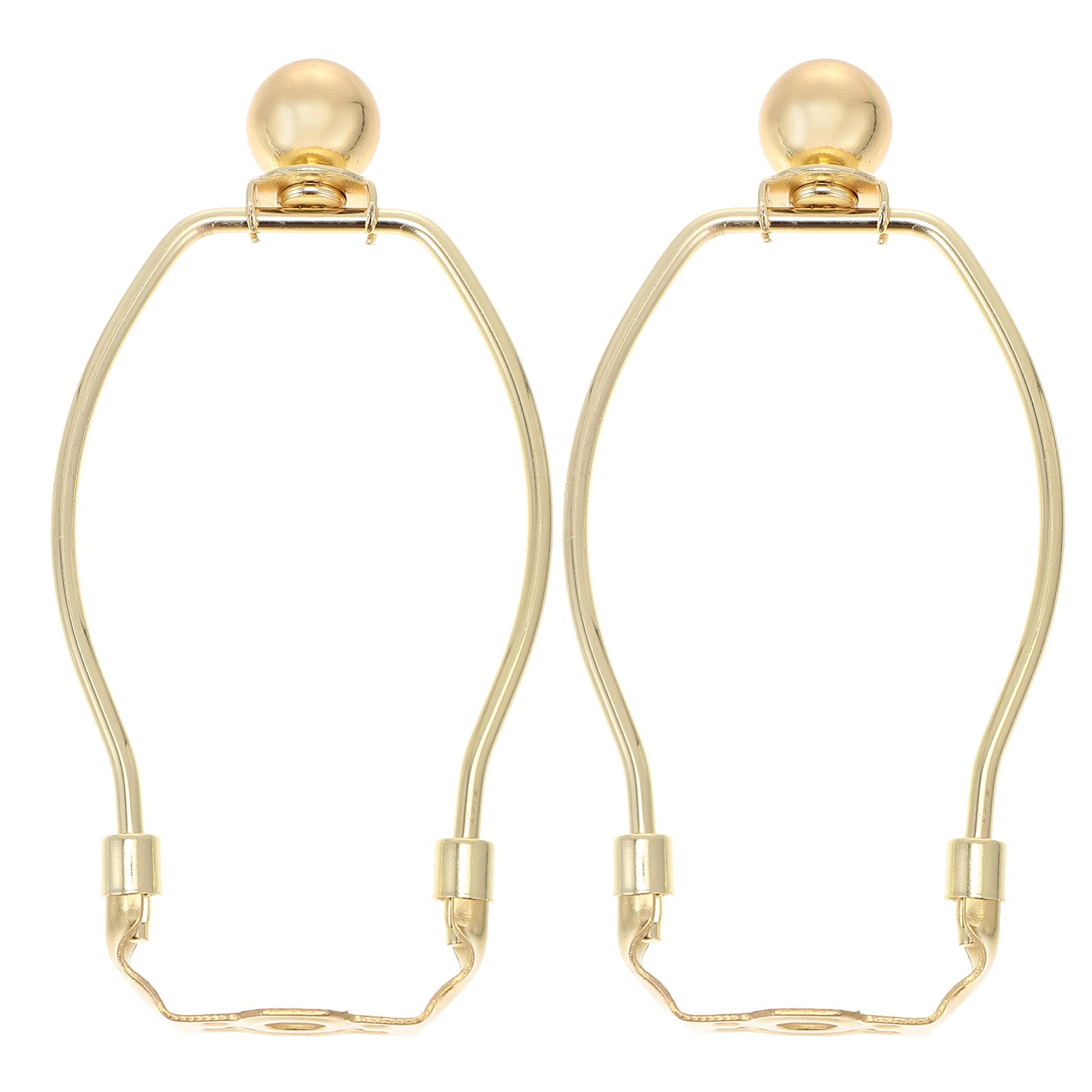 Minkissy Metal Brackets 2 Pcs Lamp Shade Harp Holder Alloy Horn Frame Lamp Shade Bracket Adapter Rustic Detachable Harp with Light Saddle Base for Table Floor Lamps Fitting 6 inch Metal Stand