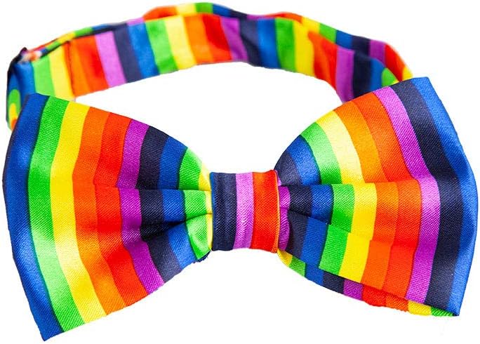Wicked Costumes Adult Pride Rainbow Bow Tie Accessory, Black
