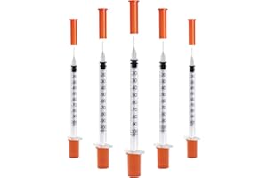 KNIXXO U-100 1cc 31g 5/16" (8mm) Syringes, Individually Wrapped Pack of 20