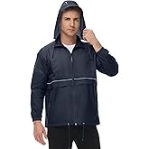 TIHEEN Men's Rain Jacket Cycling Running Jackets Waterproof Raincoat with Hood Windbreaker Hiking Jacket Rain Coat