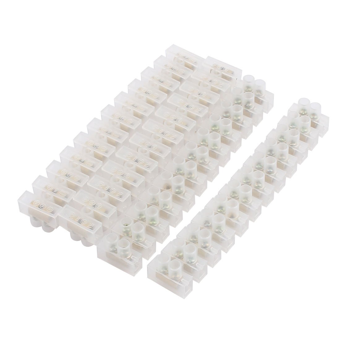 sourcingmap 3Pcs 380V 10A 10mm2 Cable 2 Row 12 Ports Barrier Terminal Block Connector Strip