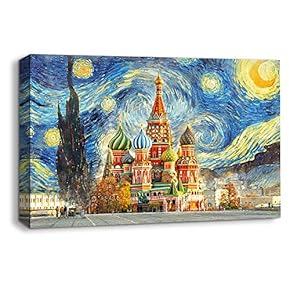 Van Gogh Starry Night Painting Artwork for Home Framed