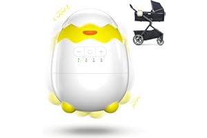 BLUEFIRE Rechargeable Baby Rocker for Strollers - 5 Vibration Speeds & 4 Timer Modes, Universal Portable Bouncer with Memory Function, Quiet Vibration Soother for Newborns to Toddlers & with 2 Brackets