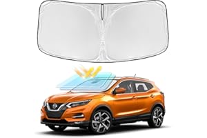 ZOIBV for Nissan Rogue Sport 2017-2024 Windshield Sun Shade - 4 Layers Car Sunshades for Front Windows Shade Cover Custom Fit Rogue Sport Sun Visor 240T Retractable Shade Blocks UV Rays Car Accessories