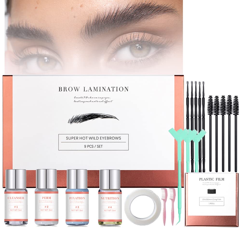 SHEEYOON Eyebrow Lamination Kit, Professional Brow Lift Kit, DIY 3D Eyebrow Perm for Natural Trendy Shaping Brow, Long Lasting 8 weeks