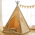 RongFa Teepee Tent for Kids-Portable Children Play Tent Indoor Outdoor (Apricot with Mat)