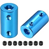 uxcell 6mm to 6mm Bore Rigid Coupling Set Screw L25XD14 Aluminum Alloy,Shaft Coupler Connector for 3D Printers, Motor Accesso
