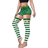 Eciodci Women's St. Patrick's Day Leggings Shamrock 3D Printed Irish Green Clover Leaves High Waist Tight Pants for Women
