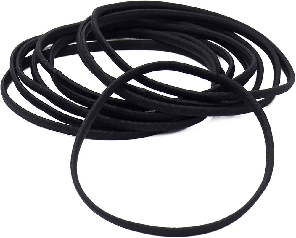 Big Hair Tools XXL Flat Elastics Black 10 Pack Thick Curly Hair Strong Hold