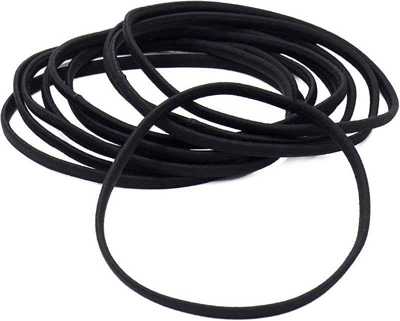 Big Hair Tools XXL Flat Elastics Black 10 Pack Thick Curly Hair Strong Hold