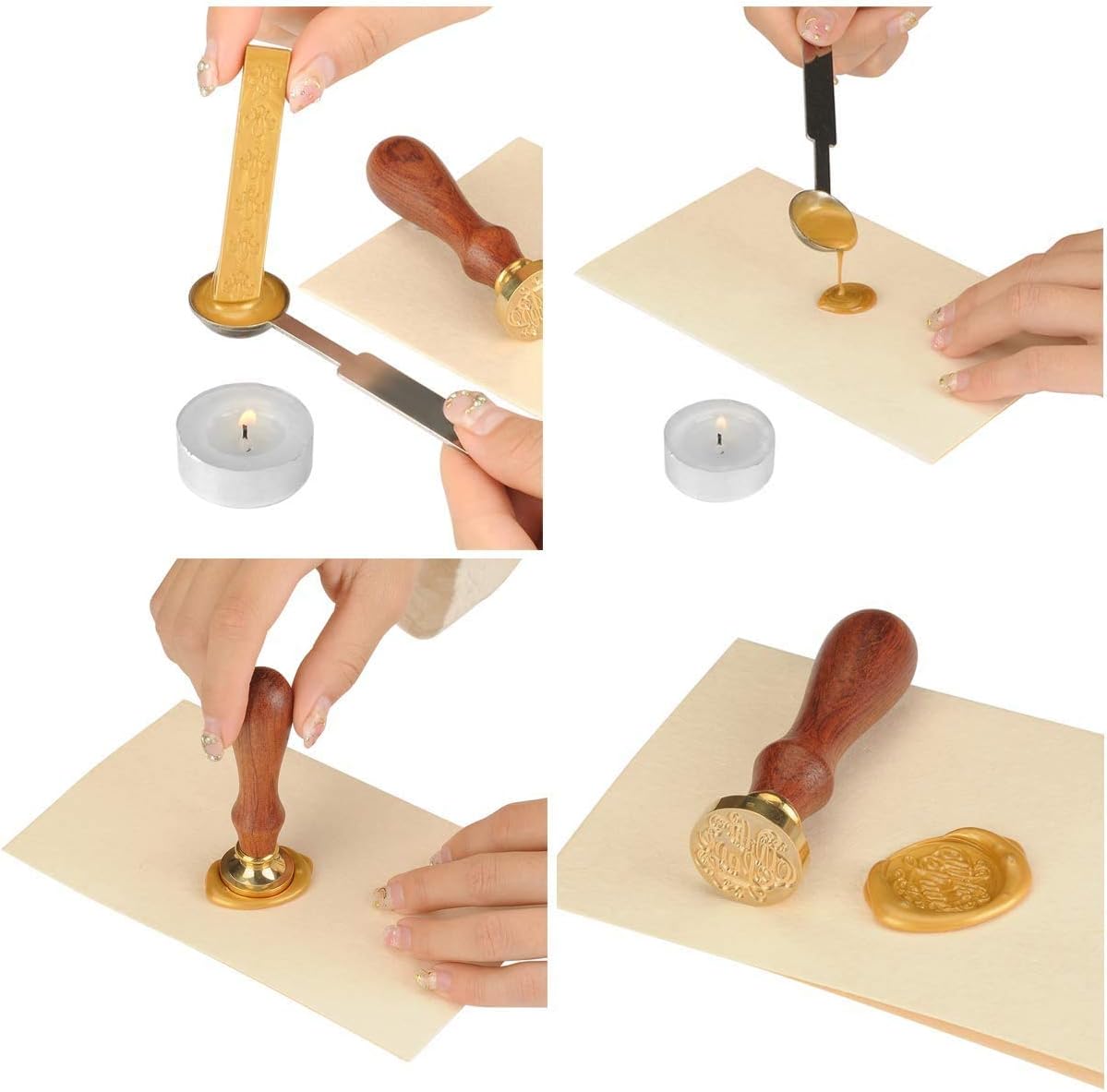 Sealing Wax Sticks,12 Pack Antique Wax Seal Stick Coloured Candle Square Style Sealing Wax for Wax Seal Stamp Antique Fire Manuscript Stamps Letters - Image 3