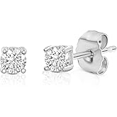 Amazon Essentials 0.25 to 1 Carat IGI Certified Solitaire Lab Grown Diamond Stud 14k Gold 4 Prong Round Cut Earrings (G-H Color VS1-VS2 Clarity)