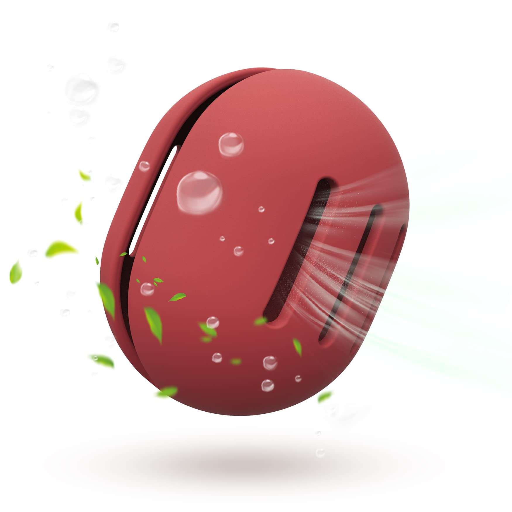 FVION Trendy Makeup Sponge Holder with Double Sided Vent Design - Silky Smooth Silicone Beauty Sponge Case - Washable Reusable Makeup Blender Carrying Case, Red