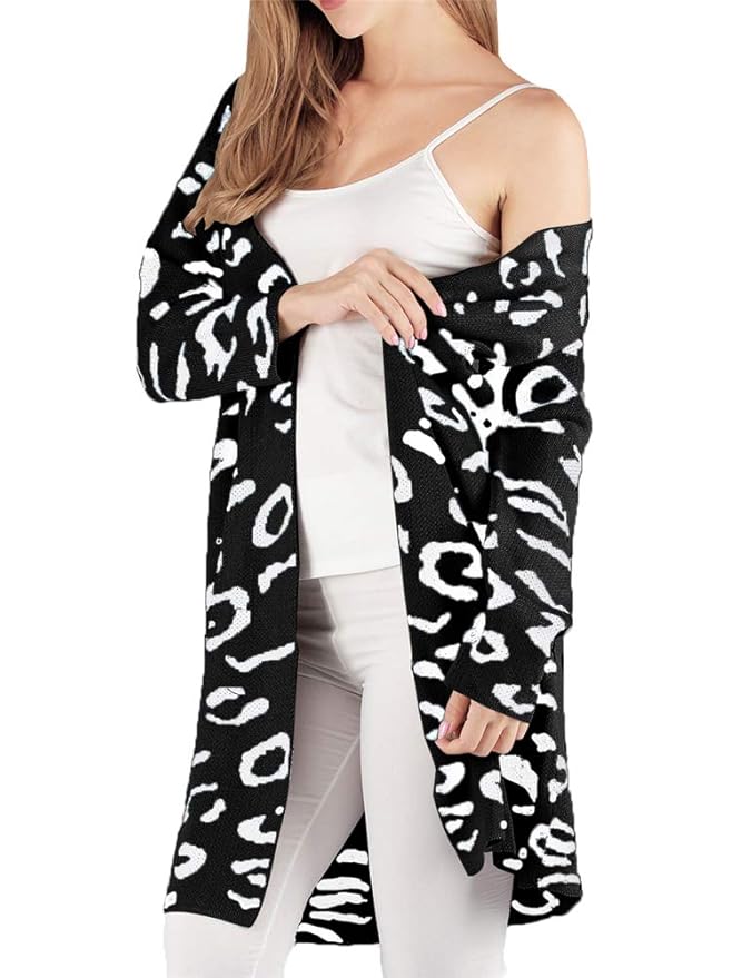 leopard print long cardigan australia