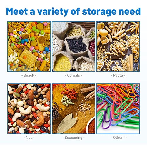 Airtight Food Storage Containers Set with Lids[8 Pack] for Kitchen & Pantry Organization, Canisters for Cereal Flour Sugar Dry Food BPA Free Plastic Stackable, Include Labels Marker Spoon