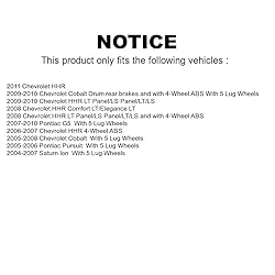 Rear Wheel Bearing and Hub Assembly Pair for