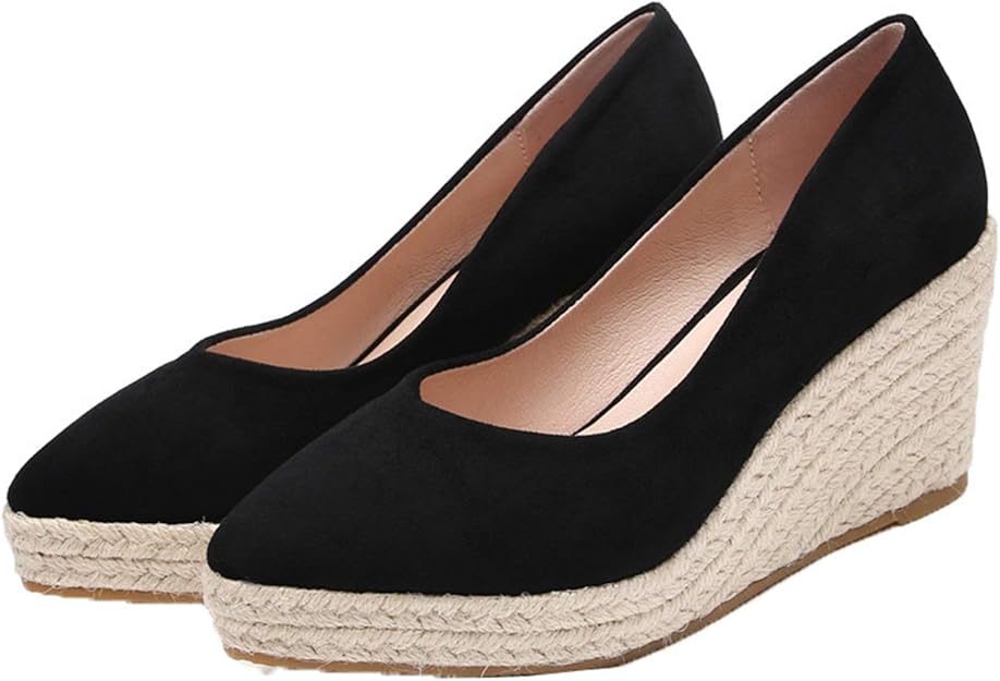 Women Loafers Wearable Wedge Heel Shoes Female Comfortable Pointed Toe