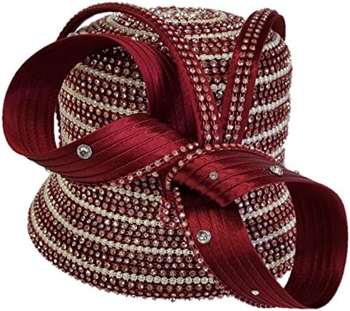 Women's, All Year Around Designer Couture Rhinesones Church-dressy Dress Satin Ribbon Hat - Berry Wine