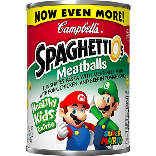SpaghettiOs Fun Shapes Healthy Kids Entree Meatballs, 15.6 Ounce (Pack of 12) (Packaging May Vary)