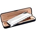 East top 16 Holes 64 Tonse Chromatic Harmonica Key of C, Chromatic Mouth Organ Harmonica for Adults, Professionals and Students (SR)