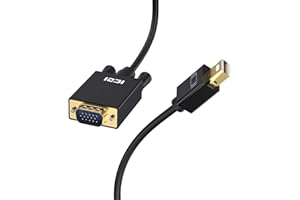 Mini DP to VGA Cable, ICZI Gold-Plated 1080P Mini DisplayPort (Thunderbolt 2 Port Compatible) to VGA Adapter for MacBook, Sur