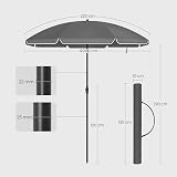 SONGMICS 2 m Parasol Beach Umbrella UPF 50+ Grey GPU065G01 view 3